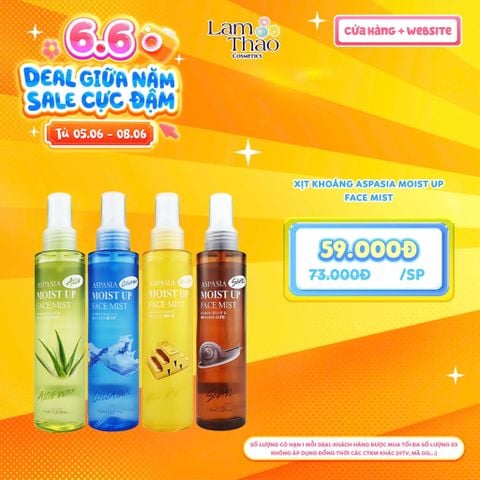  [DEAL SỐC 05.06 - 08.06] Xịt khoáng Aspasia Moist Up Face Mist 