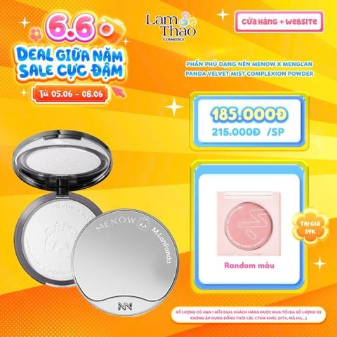  [DEAL SỐC 05.06 - 08.06 TẶNG MÁ HỒNG MENOW] Phấn Phủ Dạng Nén Menow x Menglan Panda Velvet Mist Complexion Powder 