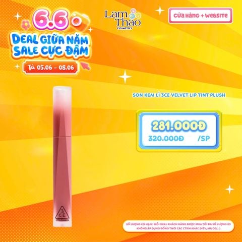  [DEAL SỐC 05.06 - 08.06] Son Kem lì 3CE Velvet Lip Tint Plush 