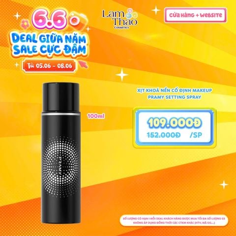  [DEAL SỐC 05.06 - 08.06 SIZE 100ML] Xịt Khoá Trang Điểm Cấp Ẩm Mịn Lì Pramy Moisturizing Makeup Setting Spray - Matte Finish 