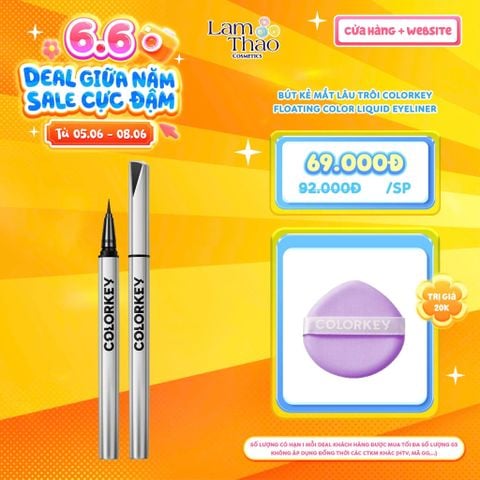  [DEAL SỐC 05.06 - 08.06 TẶNG MÚT NỀN COLORKEY] Bút Kẻ Mắt Lâu Trôi Colorkey Floating Color Liquid Eyeliner 