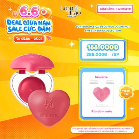  [DEAL SỐC 05.06 - 08.06 TẶNG SON DƯỠNG DASIQUE MINI] Son Bùn Dasique Souffle Color Pot Sweet Heart Collection 