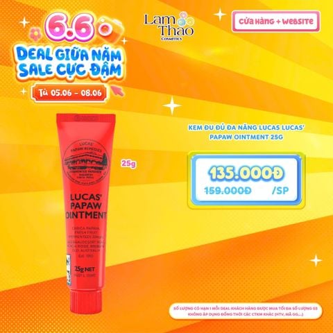  [DEAL SỐC 05.06 - 08.06 SIZE 25G] Kem Đu Đủ Đa Năng Lucas Lucas' Papaw Ointment 