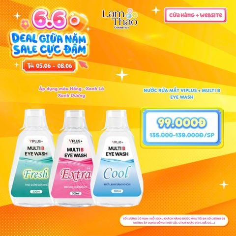  [DEAL SỐC 05.06 - 08.06 ÁP DỤNG COOL HOẶC EXTRA HOẶC FRESH] Nước Rửa Mắt Viplus + Multi B Eye Wash 