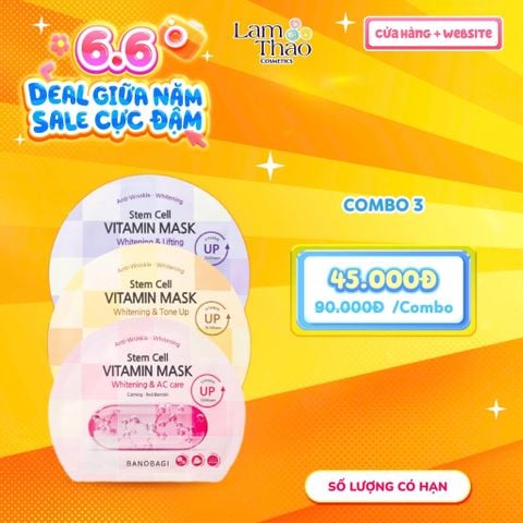  Mặt Nạ Dưỡng Da Dưỡng Sáng Banobagi Stem Cell Vitamin Mask 