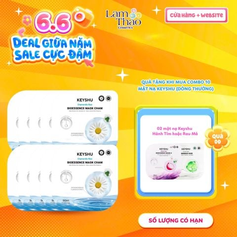  [MUA 10 MASK KEYSHU DÒNG THƯỜNG TẶNG 02 MASK KEYSHU] Mặt Nạ Cúc La Mã Cấp Ẩm Phục Hồi Da Keyshu Chamomile Fiber Bioessence Mask Cham 