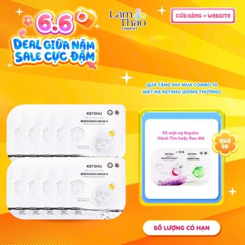  [MUA 10 MASK KEYSHU DÒNG THƯỜNG TẶNG 02 MASK KEYSHU] Mặt Nạ Hỗ Trợ Nâng Cơ Keyshu New Technology Fiber Bioessence Mask S 