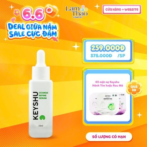  [MUA 1 TẶNG 3 MẶT NẠ KEYSHU NGẪU NHIÊN] Tinh Chất Hỗ Trợ Làm Dịu Da, Hỗ Trợ Ngừa Lão Hóa Keyshu Cicamax Refine Serum 
