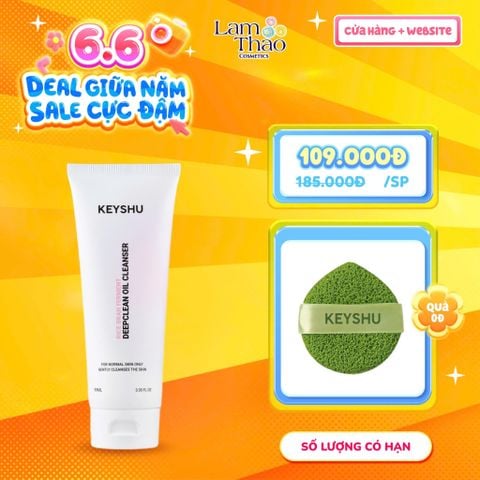  [TẶNG 01 MÚT RỬA MẶT KEYSHU] Sữa Rửa Mặt Làm Sạch Bụi Bẩn Cho Da Dầu Và Da Thường Keyshu Deepclean Oil Cleanser 