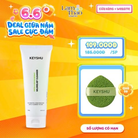  [TẶNG 01 MÚT RỬA MẶT KEYSHU] Sữa Rửa Mặt Làm Sạch Bụi Bẩn Cho Da Nhạy Cảm Keyshu Mildrelief Cleanser 