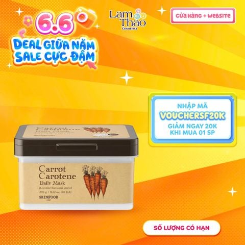  Mặt Nạ Cà Rốt Cấp Ẩm Và Làm Dịu Da Hằng Ngày Skinfood Carrot Carotene Daily Mask 
