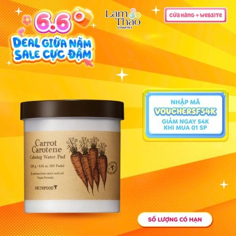  Toner Pad Làm Dịu Da Skinfood Carrot Carotene Calming Water Pad 