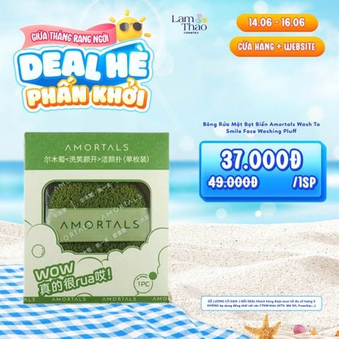 [DEAL SỐC 14.06 - 16.06] Bông Rửa Mặt Bọt Biển Amortals Wash To Smile Face Washing Pluff 