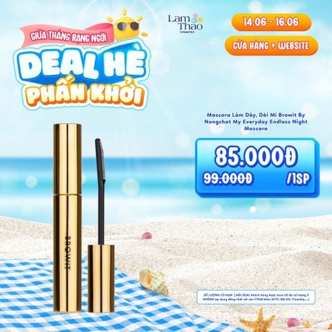  [DEAL SỐC 14.06 - 16.06] Mascara Làm Dày, Dài Mi Browit By Nongchat My Everyday Endless Night Mascara 