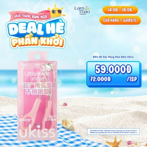  [DEAL SỐC 14.06 - 16.06] Bấm Mi Góc Rộng Kèm Đệm Ukiss 