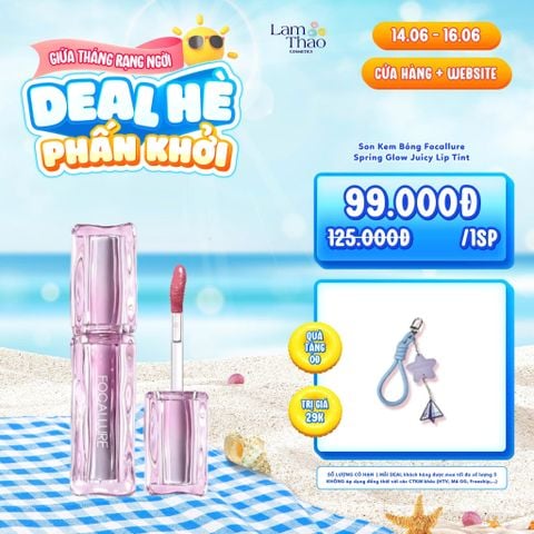  [DEAL SỐC 14.06 - 16.06 TẶNG DÂY CHARM FOCALLURE] Son Kem Bóng Focallure Spring Glow Juicy Lip Tint 