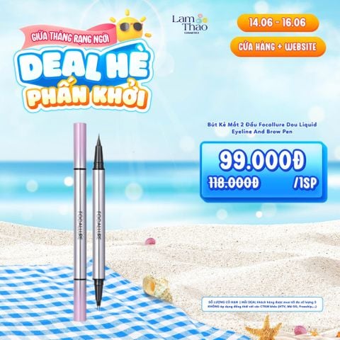  [DEAL SỐC 14.06 - 16.06] Bút Kẻ Mắt 2 Đầu Focallure Dou Liquid Eyeline And Brow Pen 