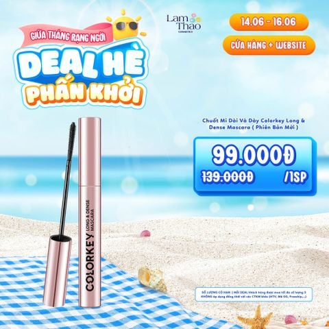  [CH GÒ VẤP 12.6 - 14.6: MUA HĐ COLORKEY 279K TẶNG NTT COLORKEY 100ML] Chuốt Mi Dài Và Dày Colorkey Long & Dense Mascara ( Phiên Bản Mới ) 