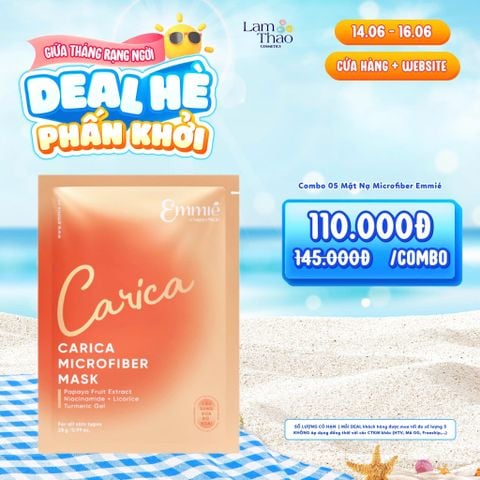  [DEAL SỐC 14.06 - 16.06] Mặt Nạ Đu Đủ Dưỡng Trắng Mờ Thâm Emmie Carica Microfiber Mask 