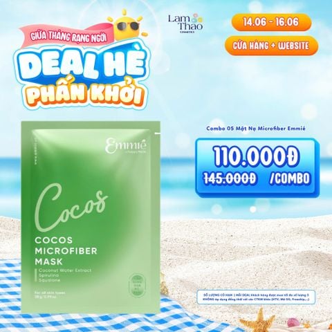 [DEAL SỐC 14.06 - 16.06] Mặt Nạ Dừa Dưỡng Ẩm Emmie Cocos Microfiber Mask 