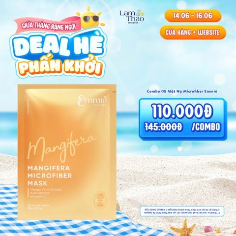  [DEAL SỐC 14.06 - 16.06] Mặt Nạ Xoài Dưỡng Sáng Emmie Mangifera Microfiber Mask 