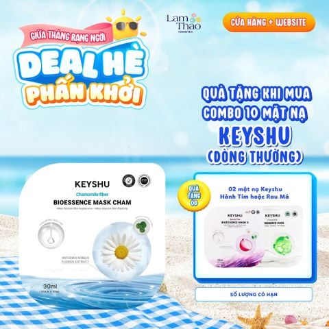  [MUA 10 MASK KEYSHU DÒNG THƯỜNG TẶNG 02 MASK KEYSHU] Mặt Nạ Cúc La Mã Cấp Ẩm Phục Hồi Da Keyshu Chamomile Fiber Bioessence Mask Cham 