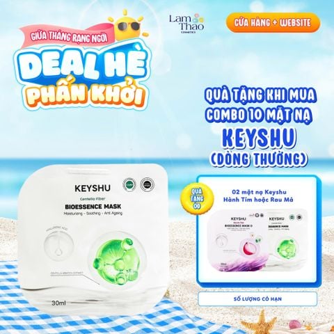  [MUA 10 MASK KEYSHU DÒNG THƯỜNG TẶNG 02 MASK KEYSHU] Mặt Nạ Sợi Xơ Rau Má Cấp Ẩm Keyshu Centella Fiber Bio Essence Mask 