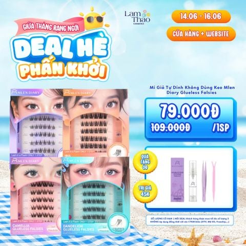  [DEAL SỐC 14.06 - 16.06 TẶNG DỤNG CỤ KÍCH MÍ MLEN DIARY] Mi Giả Tự Dính Không Dùng Keo Mlen Diary Glueless Falsies 