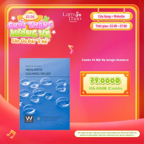  [DEAL SỐC 23.06 - 27.06 COMBO 3 MASK] Mặt Nạ Hỗ Trợ Cấp Ẩm Sâu Wonjin Healance Calming Relief Mask 