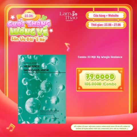  [DEAL SỐC 23.06 - 27.06 COMBO 3 MASK] Mặt Nạ Hỗ Trợ Phục Hồi Da Wonjin Healance Skin Oasis Mask 