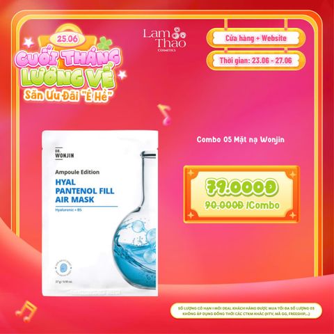  [DEAL SỐC 23.06 - 27.06 COMBO 5 MASK] Mặt Nạ Siêu Tinh Chất Cấp Ẩm Dr Wonjin Hyal Pantenol Fill Air Mask 