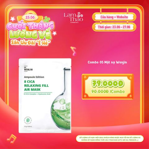  [DEAL SỐC 23.06 - 27.06 COMBO 5 MASK] Mặt Nạ Siêu Tinh Chất Phục Hồi Dr Wonjin 8 CICA Relaxing Fill Air Mask 