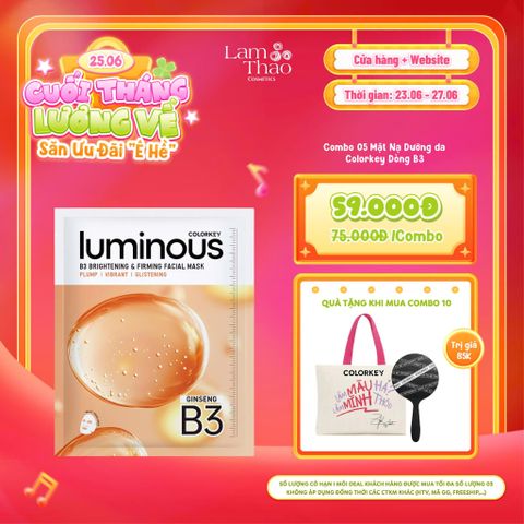  [DEAL SỐC 23.06 - 27.06 MUA 10 TẶNG GƯƠNG + TÚI TOTE COLORKEY] Mặt Nạ Săn Chắc Và Sáng Da B3 Colorkey Luminous B3 Brightening & Firming Facial Mask - Ginseng 