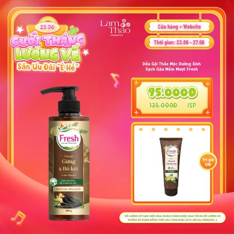  [DEAL SỐC 23.06 - 27.06 TẶNG DẦU XẢ FRESH 120G] Dầu Gội Thảo Mộc Dưỡng Sinh Sạch Gàu Mềm Mượt Fresh 