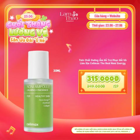  [DEAL SỐC 23.06 - 27.06 SIZE 30ML] Tinh Chất Dưỡng Ẩm Hỗ Trợ Phục Hồi Và Làm Dịu Celimax The Real Noni Energy Ampoule 