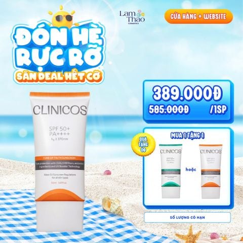 [MUA 1 TẶNG 1 KCN CLINICOS] Kem Chống Nắng Nâng Tông Tự Nhiên Clinicos Tone-Up Truth Sunscreen SPF50+ PA++++ 