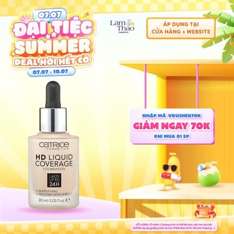  [DEAL SỐC 07.07 - 10.07 TẶNG TÚI MỸ PHẨM CATRICE] Kem Nền Che Phủ Kiềm Dầu 24H Catrice HD Liquid Coverage Foundation 