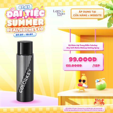  [DEAL SỐC 07.07 - 10.07 SIZE 100ML] [DUY NHẤT 10.07 QUẬN 9 HÓA ĐƠN COLORKEY TỪ 459K TẶNG 01 SON COLORKEY FULLSIZE] Xịt Khóa Lớp Trang Điểm Colorkey Airy Soft Matte Makeup Setting Spray 