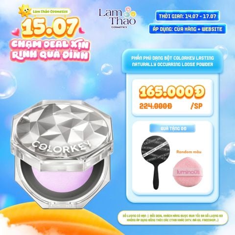  [DEAL SỐC 14.07 - 17.07 TẶNG GƯƠNG CẦM TAY + BÔNG RỬA MẶT COLORKEY] Phấn Phủ Dạng Bột Colorkey Lasting Naturally Occurring Loose Powder 
