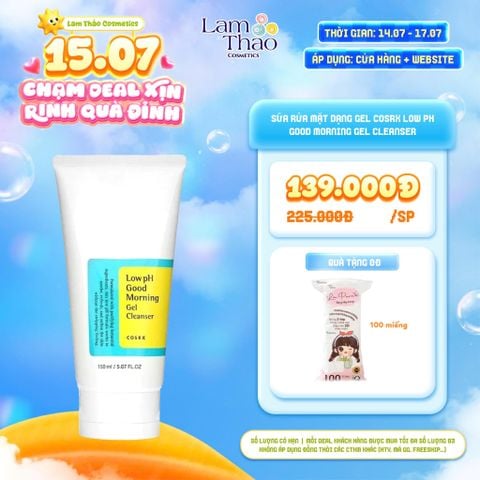  [DEAL SỐC 14.07 - 17.07 MUA SIZE 150ML TẶNG BTT LA PURA 100 MIẾNG] Sữa Rửa Mặt Dạng Gel Cosrx Low pH Good Morning Gel Cleanser 