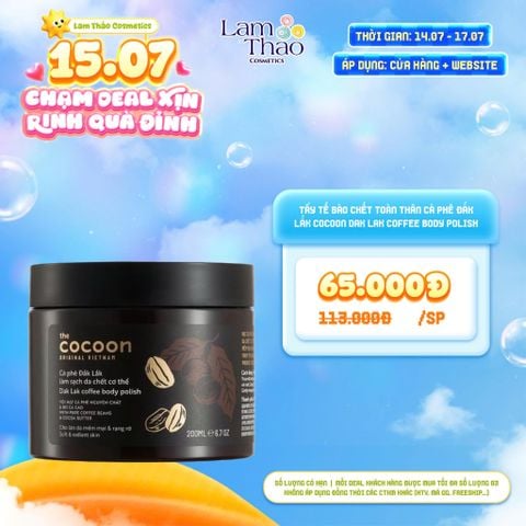  [DEAL SỐC 14.07 - 17.07 KHI MUA HŨ 200ML] Tẩy Tế Bào Chết Toàn Thân Cà Phê Đắk Lắk Cocoon Dak Lak Coffee Body Polish 