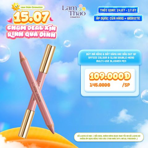  [DEAL SỐC 14.07 - 17.07] Bút Má Hồng & Bắt Sáng Hai Đầu Out Of Office Colour & Glow Double-head Multi-Use Blusher Pen 