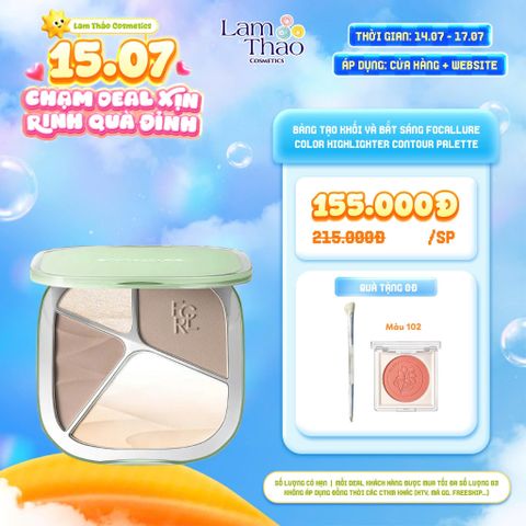  [DEAL SỐC 14.07 - 17.07 TẶNG CỌ 2 ĐẦU FOCALLURE + MÁ HỒNG FOCALLURE #102] Bảng Tạo Khối và Bắt Sáng Focallure Color Highlighter Contour Palette 