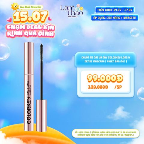  [DEAL SỐC 14.07 - 17.07] Chuốt Mi Dài Và Dày Colorkey Long & Dense Mascara ( Phiên Bản Mới ) 