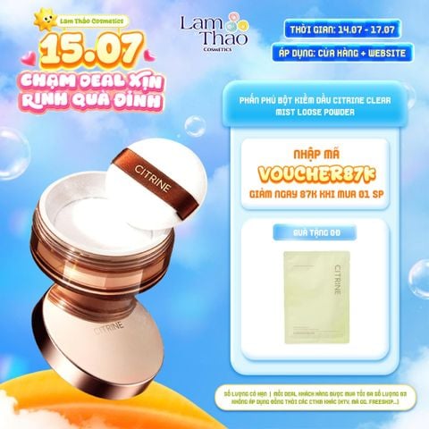  [DEAL SỐC 14.07 - 17.07 TẶNG 01 MẶT NẠ CITRINE] Phấn Phủ Bột Kiềm Dầu Citrine Clear Mist Loose Powder 