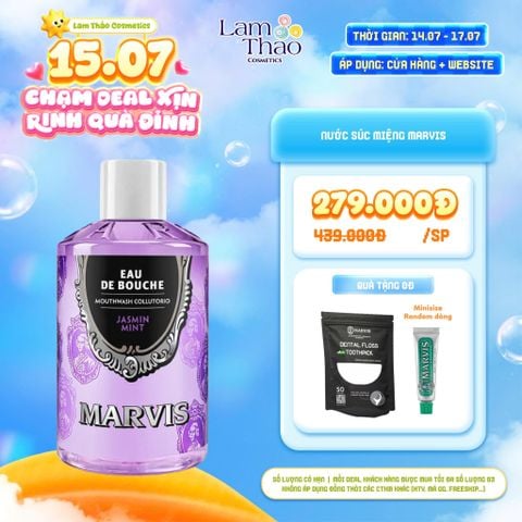  [DEAL SỐC 14.07 - 17.07 TẶNG KĐR MARVIS MINI + CHỈ NHA KHOA MARVIS] Nước Súc Miệng Marvis Collutorio Jasmin Mint 