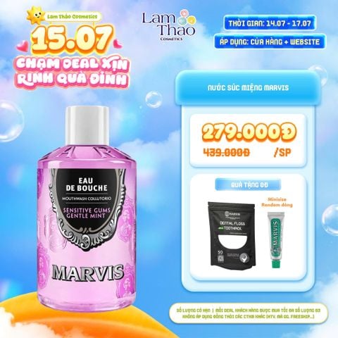  [DEAL SỐC 14.07 - 17.07 TẶNG KĐR MARVIS MINI + CHỈ NHA KHOA MARVIS] Nước Súc Miệng Marvis Collutorio Sensitive Gums 