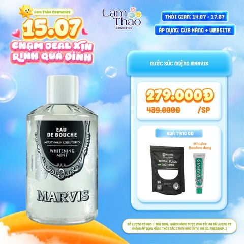  [DEAL SỐC 14.07 - 17.07 TẶNG KĐR MARVIS MINI + CHỈ NHA KHOA MARVIS]  Nước Súc Miệng Marvis Collutorio Whitening Mint 