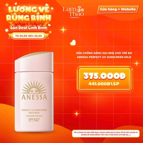 [DEAL SỐC 24.05 - 26.05] Sữa Chống Nắng Dịu Nhẹ Cho Trẻ Em Anessa Perfect UV Sunscreen Mild Milk 