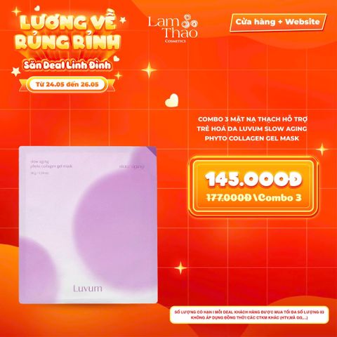  [DEAL SỐC 24.05 - 26.05 COMBO 3 MASK] Mặt Nạ Thạch Hỗ Trợ Trẻ Hoá Da Luvum Slow Aging Phyto Collagen Gel Mask 